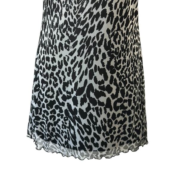 Garage Black and White Leopard Print Slip Dress Size Small - Picture 5 of 7